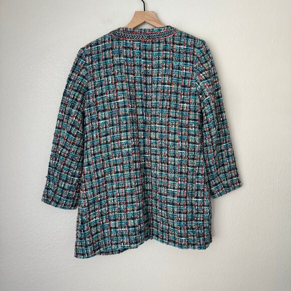 Doncaster Collection Womens Multicolor Tweed Wool Blend Blazer Coat Work Size 10 - Picture 7 of 10